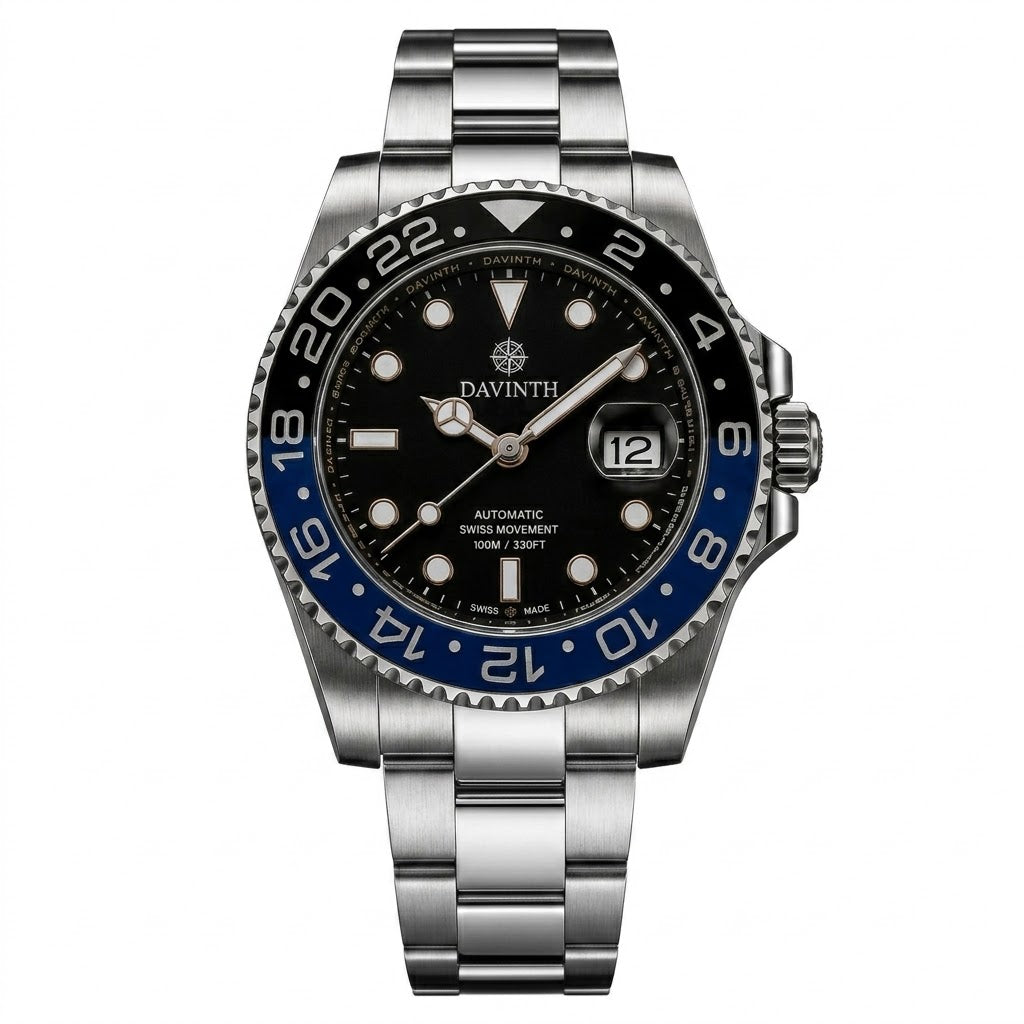 Davinth NOCTURNE GMT 40 / CERAMIC Bicolor Dusk Bezel / OYSTER Steel Bracelet