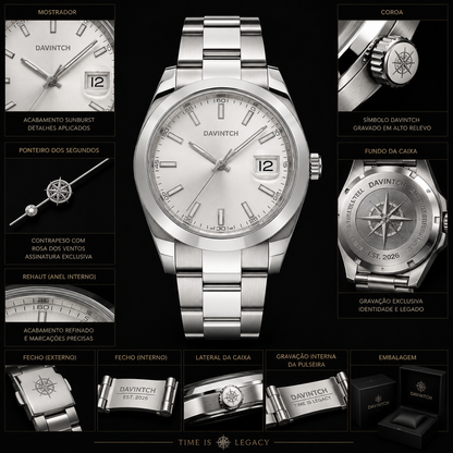Davinth ASCENT 40 / SUNBURST Silver Dial / OYSTER Steel Bracelet