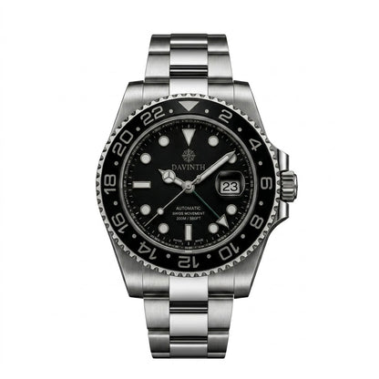 Davinth MERIDIAN GMT 40 / MONOCHROME Ceramic Bezel / OYSTER Steel Bracelet