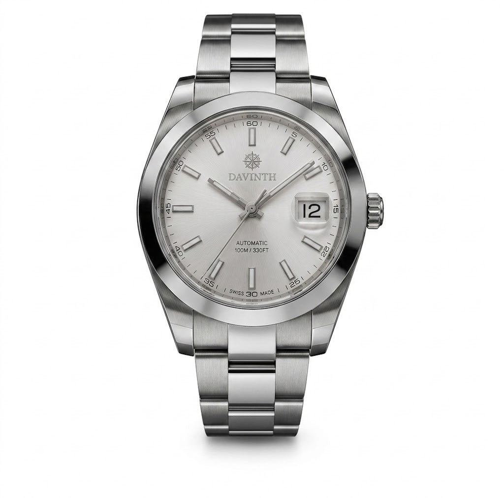 Davinth ASCENT 40 / SUNBURST Silver Dial / OYSTER Steel Bracelet