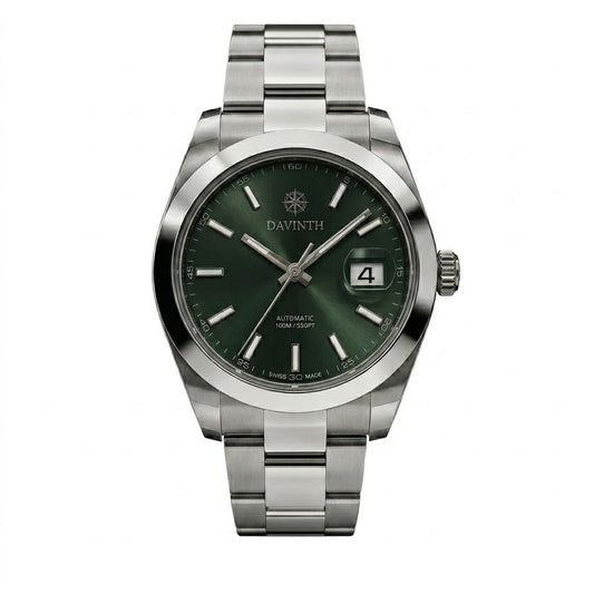 Davinth VERDANT 40 / SUNBURST Forest Green Dial / OYSTER Steel Bracelet